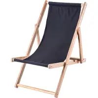 Kadax Ligstoel, strandstoel van hout, zonnebed tot 120 kg, ligstoel van beukenhout, houten klapstoelen, strandstoel, klapstoel voor strand, houten ligstoel (zwart)