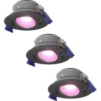 HOFTRONIC™ Set van 3 Smart Lima LED inbouwspots - Kantelbaar - Dimbaar - RGBWW - IP65 waterdicht en stofdicht - Buiten - Badkamer - GU10 verwisselbare lichtbron