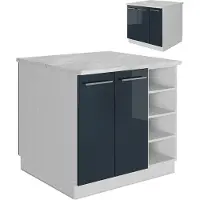 Vicco Fame-Line Kookeiland – 90 cm zonder werkblad Donkerblauw hoogglans