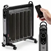 Arebos Mica Convector 2000 W - elektrische kachel - convectorkachel - mobiele elektrische kachel energiebesparend - mobiele elektrische ventilatorkache- met 2 warmtestanden - zwart