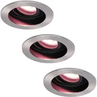 Hofronic Set van 3 stuks smart WiFi LED inbouwspots Mesa RGBWW kantelbaar RVS IP20