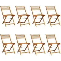vidaXL Tuinstoelen 8 st inklapbaar massief acaciahout beige