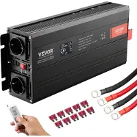 Vevor 3000W zuivere sinusomvormer DC 12V naar AC 230V spanningsomvormer met 2 stopcontacten