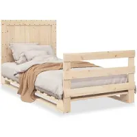 vidaXL Bedframe met hoofdbord massief grenenhout 100x200 cm