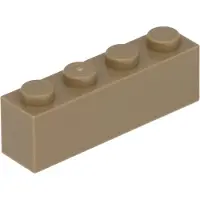 LEGO 50 stuks 3010 steenblokje 1x4, basisstenen, 50 stuks, donkerbeige