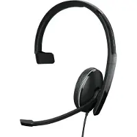 Epos Headset |Sennheiser ADAPT 135T USB II, enkelzijdig, USB-A, UC-geoptimaliseerd & gecertificeerd voor Microsoft Teams, 3,5 mm jack plug, kunstlederen oorkussens, zwart