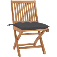 vidaXL Tuinstoelen 4 st inklapbaar met kussens massief teakhout
