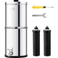 Vevor Gravity Waterfiltersysteem RVS aanrechtbladsysteem 4,4 + 5,5 L waterfiltratiesysteem