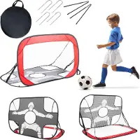 Outtec Opvouwbaar Voetbaldoel, Pop-up Doel - 120x72x73 cm - Voetbal Doel voor Kinderen en Volwassenen - incl. Net, Grondanker