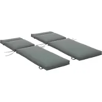 Outsunny Outdoor Zitkussenset - Polyester - 196x55x8cm - Grijs