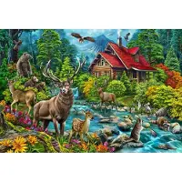 Cobble Hill Puzzel, 2000 stukjes - Puzzel van een huis met een rode dak