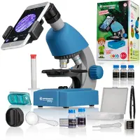 Bresser 8851300WXH000 blau Kindermicroscoop Monoculair 640 x Doorvallend licht