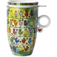 Goebel - James Rizzi | Thee Mok Birds on a Love Wire | Beker - porselein - 450ml