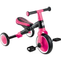Globber LEARNING TRIKE 2-in-1 – Driewieler en loopfiets voor kinderen, 8/6 inch, TPR-zadel, in hoogte verstelbaar, roze