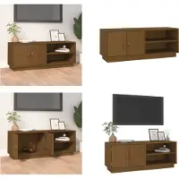 vidaXL Tv-meubel 105x34x40 cm massief grenenhout honingbruin - Tv-kast - Tv-kasten - Tv-meubel - Hifi-meubel