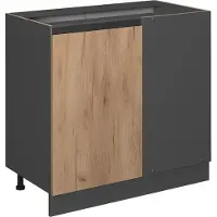 Vicco R-Line Hoekkast – 86 cm J-vorm, zonder werkblad Krachtige eik goud