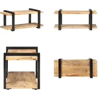 vidaXL Tv-meubel 90x40x40 cm ruw mangohout - Tv-kast - Tv-kasten - Tv-standaard - Tv-standaarden