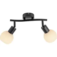 Leuchtendirekt Zwarte plafondlamp Loki 2-lichts