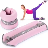 Gymtek Polsgewichten en Enkelgewichten, Gewichtsmanchetten - 2x 0,75 kg - Gewichten voor Benen en Armen, Verstelbare Gewichten, Voetgewichten - Pilates, Fitness
