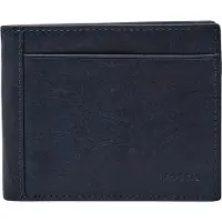 Fossil Leer kaarthouder Neel Bifold With Flip ID Navy blauw