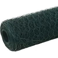 vidaXL Kippengaas 25x1,2 m staal met PVC coating groen