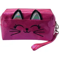 Juleeze Toilettas Dames Kat 18x10 cm Roze Polyurethaan