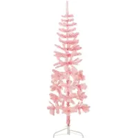 Prolenta Maison Exclusive - Kunstkerstboom, halvhoge variant met voet, slank, roze, 150 cm