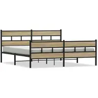 vidaXL Bedframe zonder matras metaal sonoma eikenkleurig 193x203 cm