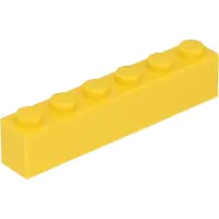 LEGO 50 stuks 3009, steen/blok 1x6, basisstenen, 50 gele stenen