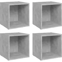 Sonstiges Tv-meubelen 4 st 37x35x37 cm bewerkt hout betongrijs