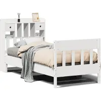 vidaXL Bedframe zonder matras massief grenenhout wit 75x190 cm
