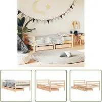 The Living Store Houten Bed - Kinderbed Frame - Kinderbedframe met lades 80x160 cm massief grenenhout - Grenenhouten Bed - Kids Bed - Peuterbed