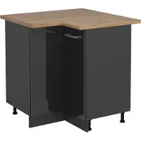 Vicco R-Line Hoekkast – 75.6 cm, WB Eik Antraciet Hoogglans