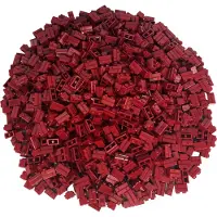 LEGO 1x2 muurstenen, hoge stenen, donkerrood - 98283, NIEUW! Aantal: 50 stuks