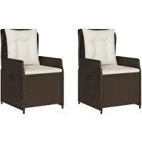 vidaXL Tuinstoelen 2 st verstelbaar poly rattan bruin