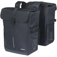 Basil Move - Dubbele fietstas - 30L - Incl. regenhoes - Gerecycled materiaal - Zwart