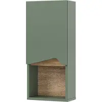 Vicco Badkamermeubel Marelle Groen/Kunstzinnig 30 x 67 cm met deur en open vak, Model 54402