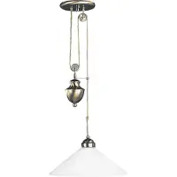 Rabalux Landhuis hanglamp, diameter 400 mm | Rustiek design | Bronskleurig | Goudkleurig | Glas | Pendelarmatuur, hoogte verstelbaar | Hanglamp | Pendellamp