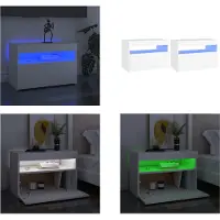 vidaXL Tv-meubelen 2 st met LED-verlichting 60x35x40 cm wit - Tv-kast - Tv-kasten - Televisiekast - Televisiekasten