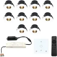 HOFTRONIC™ 10x Betty witte LED Inbouwspots complete set met muurdimmer - 12V - 3 Watt - Veranda verlichting - voor buiten - 2700K warm wit