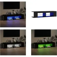 vidaXL Tv-meubel met LED-verlichting 135x39x30 cm zwart - Tv-kast - Tv-kasten - Televisiekast - Televisiekasten