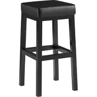 CLP Taylor Barkruk - zwart metalen frame - Zithoogte 78 cm - kunstleer - zwart/zwart