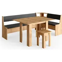 Vicco Roman Hoekbank set – 210 x 120 cm met tafel Krachtige eik goud
