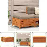The Living Store Houten Bank - Tuin Bank - Tuinvoetenbank 62x63,5x32 cm massief grenenhout wasbruin - Voetenbank - Grenenhout Bank - Outdoor Bank