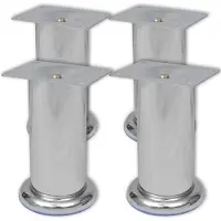 vidaXL Bankpoten rond 8 st 120 mm chroomkleurig
