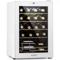 Klarstein Wijnkoeler Shiraz 20 Uno Wijnkoelkast - 53 Liter - 20 Flessen - Touch bediening - 5-18°C - Wit glas - 45 cm - voor Bar - Vrijstaand - Wine Cooler Wine Fridge Wijnklimaatkast Wijnkast