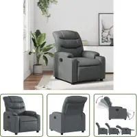 The Living Store Living Store relaxfauteuil, grijs, kunstleer