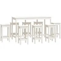 Syfax 9-delige Barset massief grenenhout wit