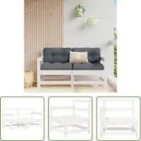 The Living Store Tuinset - Tuinbank - Tuinhoekbanken 2 st massief grenenhout wit - Hout Meubel - Grenenhout - Lounge Set