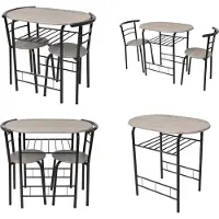 vidaXL Ontbijttafel en barset, MDF - Ontbijttafel - Ontbijttafels - Ontbijttafel set - Ontbijttafels sets
